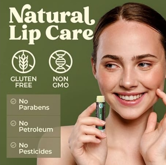 (4 Pack) Organic Best Lip Balm Repair Chapstick For Dry Cracked Lips Mint Flavor - Picture 6 of 7